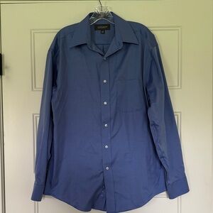 croft & barrow Men's Blue Long-Sleeve Dress Shirt